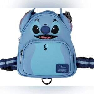 Disney Loungefly Stitch Cosplay Mini Backpack Dog Harness NWT Size Small Blue